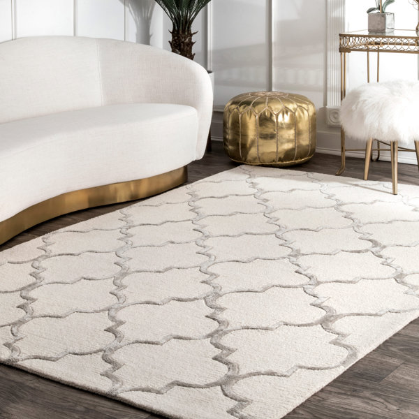 Noirmont Hand-Woven Ivory Area Rug by House of Hampton