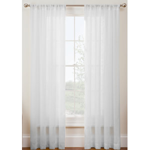 Snap Solutions Solid Sheer Rod pocket Single Curtain Panel