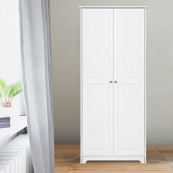 Soheila Double Door Five-Tier Wardrobe Storage Cabinet White