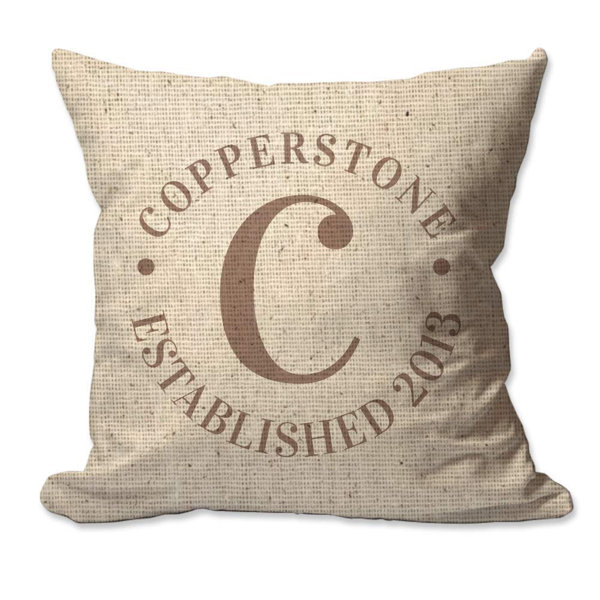 or custom color pillow cover Personalized wreath family name and letter BLACK