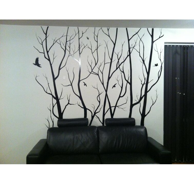 Large Forest Trees Birds Home Art Vinyl Living Room Wall Decor Decal Stickers