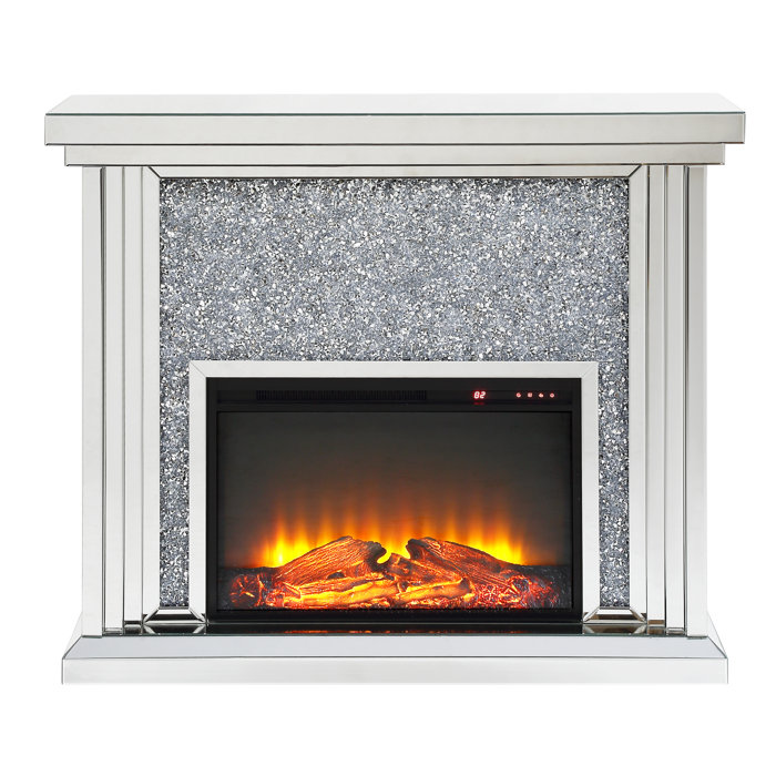 Mercer41 Bulverde Mirrored Top Electric Fireplace Wayfair Ca