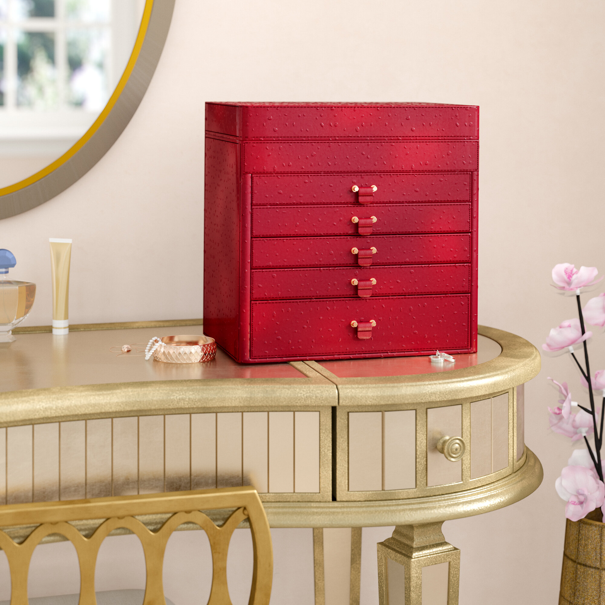 House Of Hampton 5 Drawer Nightstand Jewelry Box Reviews Wayfair