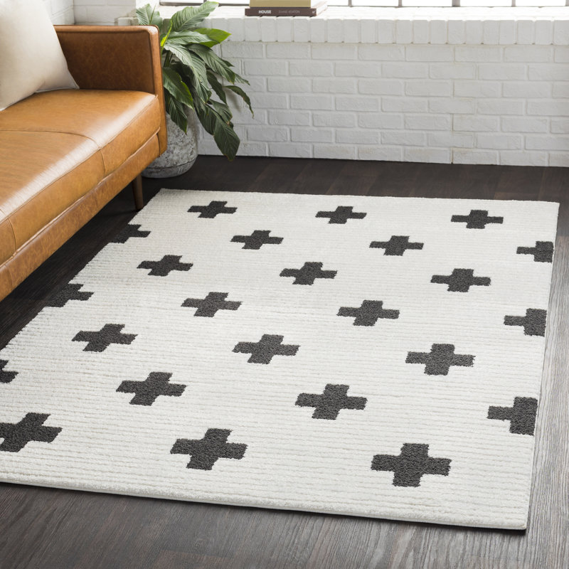 Black and White Bohemian Rug Crosses #blackcross #bohemian #blackandwhite