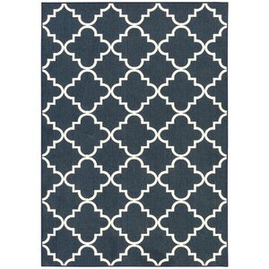 Hanley Navy And White Area Rug