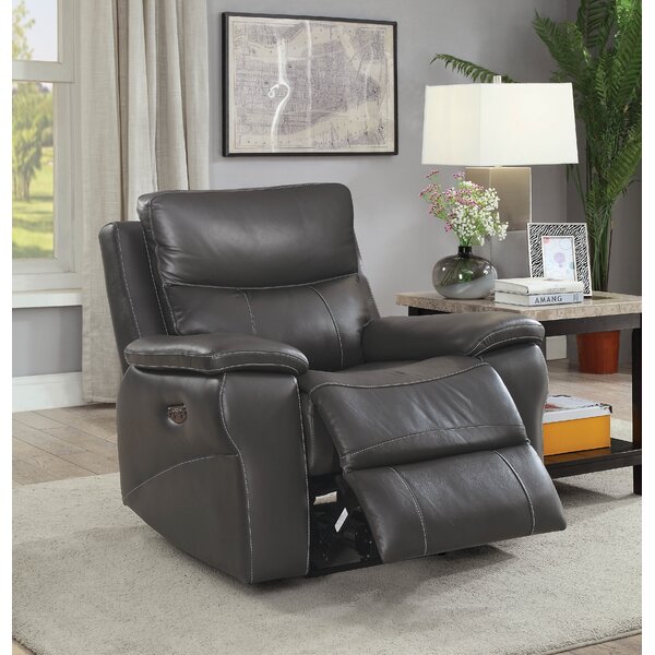 Faulks Leather Power Recliner By Red Barrel Studio