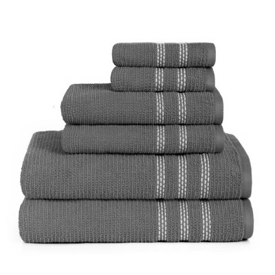 Boehm 100% Cotton Manor Jackson 6 Piece Bath Towel Set Breakwater Bay Color: Castle Rock