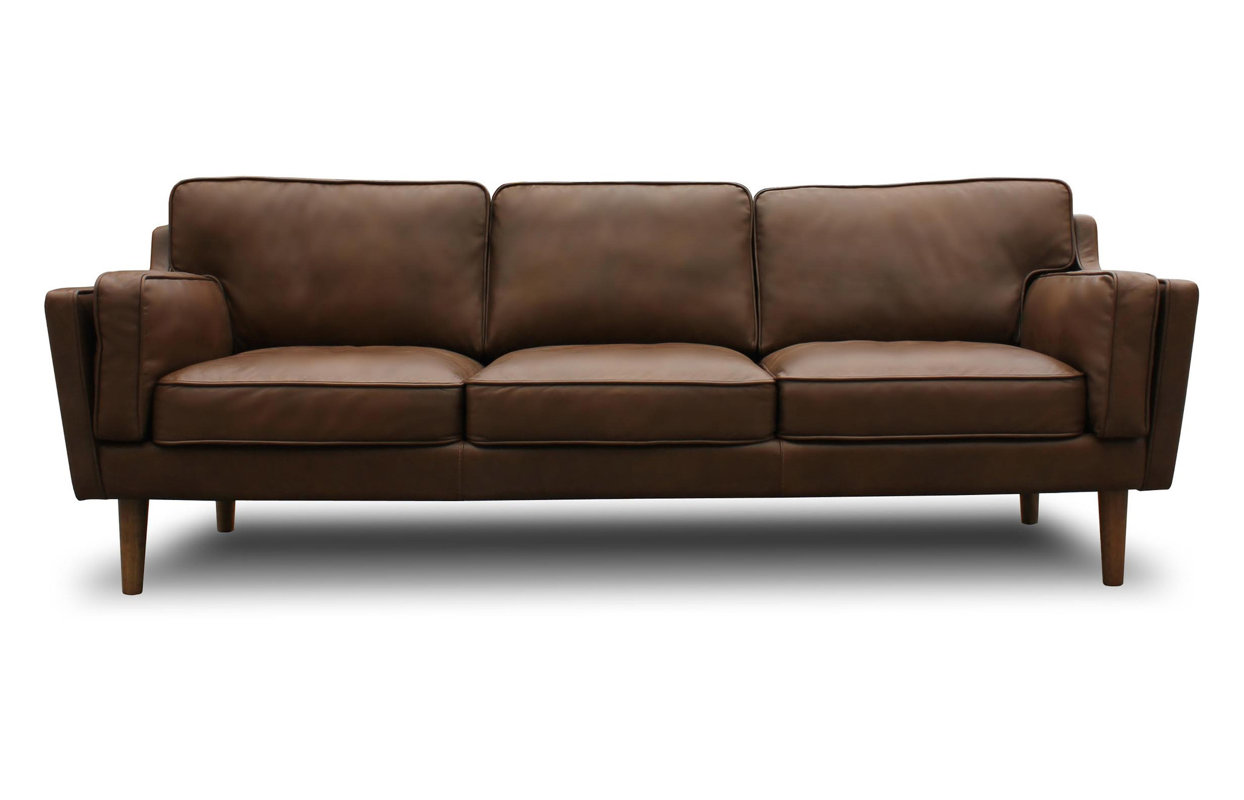 Kaufman Mid Century Modern Leather Sofa \u0026 Reviews  Joss \u0026 Main