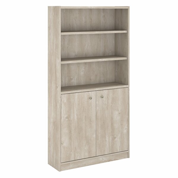 Kirkbride 5 Shelf Bookcase With Doors By Highland Dunes