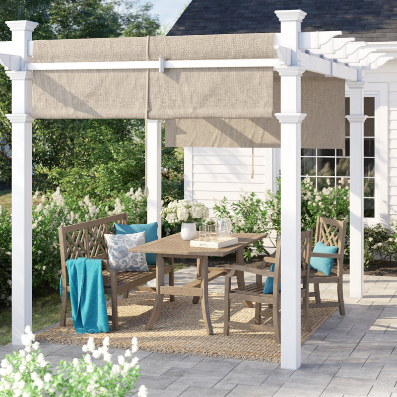 Sol 72 Outdoor Ansonia 10 W X D Vinyl Pergola With Canopy Sol 72 Outdoor Ansonia 10 W X D