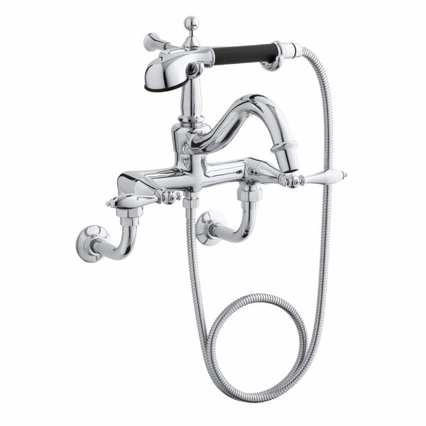 Finial Traditional Double Handle Wall Mounted Roman Tub Faucet with  Handshower by Kohler