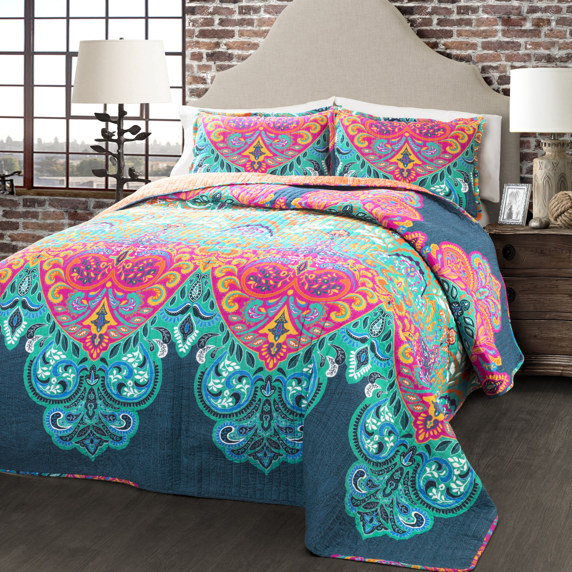 King Croscill Willa Comforter Set Soft Aqua Comforter Sets Home & Kitchen