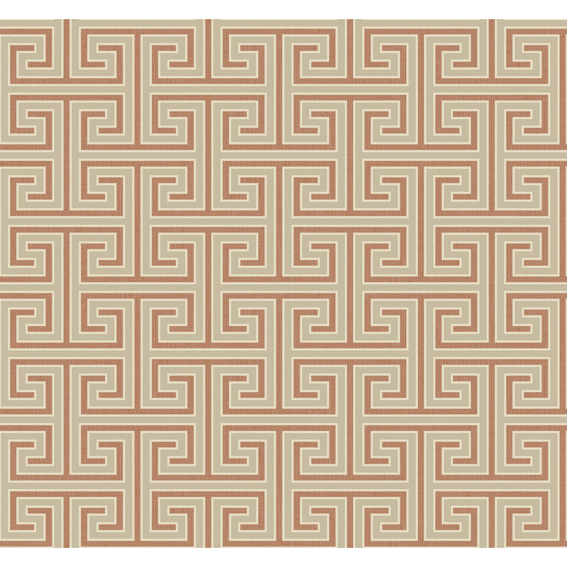 Brayden Studio Strathaven Raised Greek Key 27 L X 27 W Wallpaper Roll Wayfair