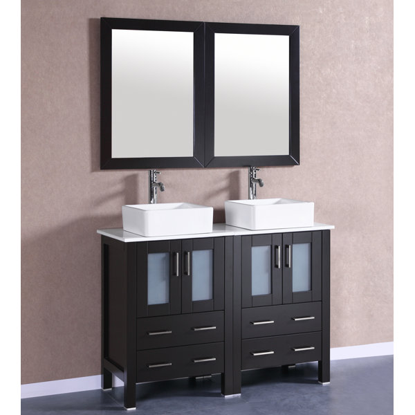 Dunellen 47 Double Bathroom Vanity Set with Mirror by Bosconi