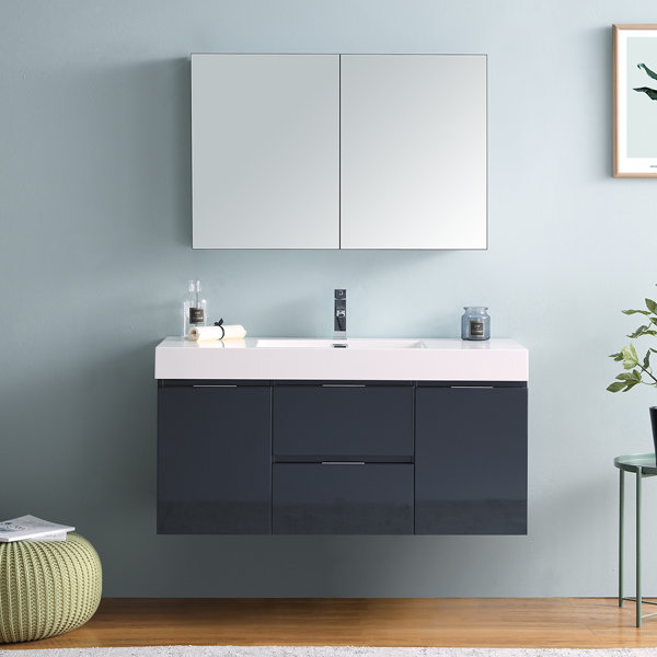 Senza Valencia 48 Wall Mounted Single Bathroom Vanity Set by Fresca