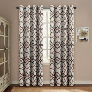 Tan Geometric Curtains Wayfair