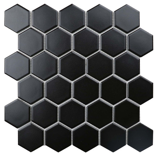 Value Series 2'' x 2'' Porcelain Mosaic Tile in Matte Black by WS Tiles