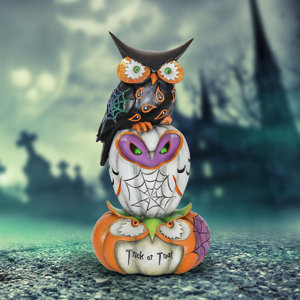 Stacked Halloween Owls Oversized Figurine