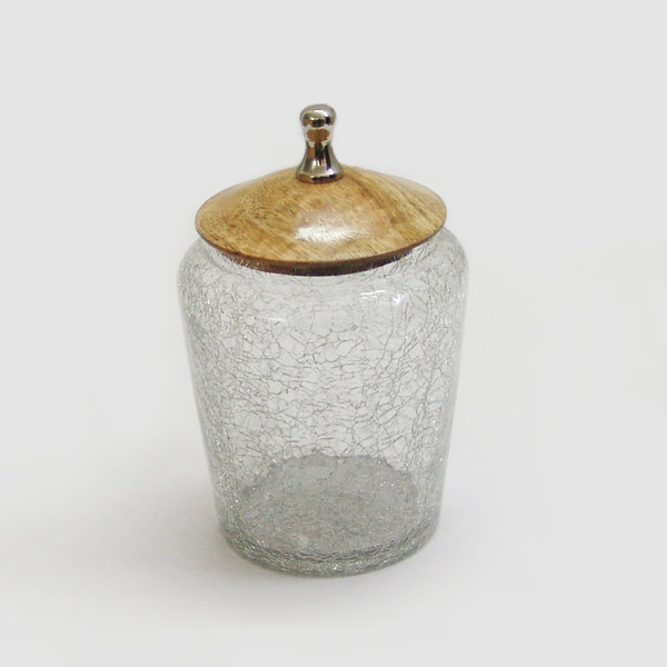White Canister Wood Lid