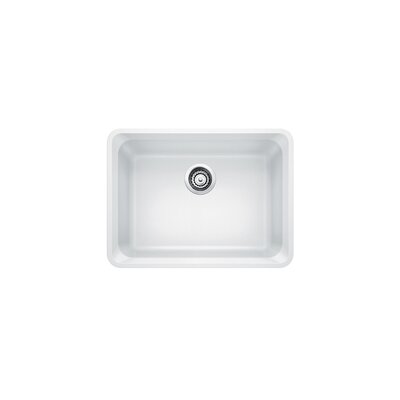 Blanco Vision U 24" L x 18" W Undermount Kitchen Sink with Basket Strainer Finish: White