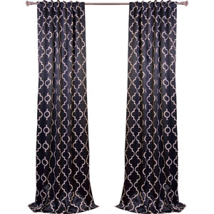 Grouse Geometric Blackout Thermal Tab top Single Curtain Panel