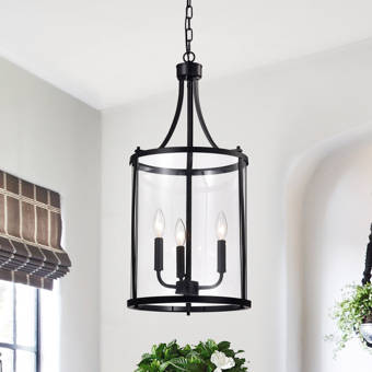 Gracie Oaks Zhu 3 Light Lantern Rectangle Pendant Reviews Wayfair
