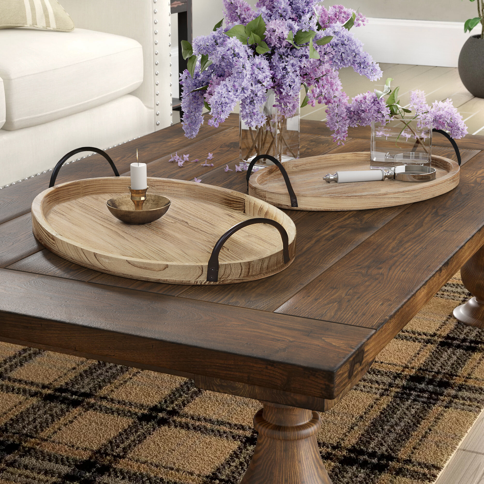 coffee table wooden tray