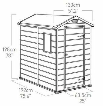 keter manor 4 ft. w x 6 ft. d apex plastic tool shed