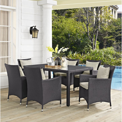 Brentwood Outdoor Patio 7 Piece Dining Set With Cushions Sol 72 Outdoor