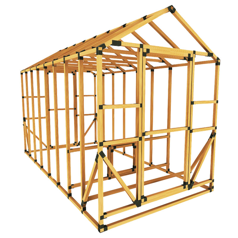 EZ Frames EZ Frame 8Ft.W X 16Ft. D Chicken Coop Kit with Chicken Run