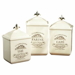 3 Piece Ceramic Kitchen Canister Set