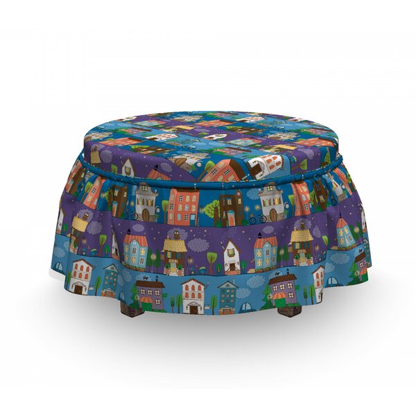 Hand Drawn Townhouses Ottoman Slipcover (Set Of 2) By East Urban Home