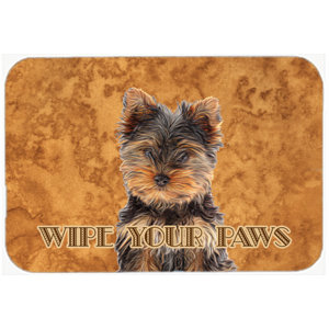 Yorkie Puppy / Yorkshire Terrier Wipe Your Paws Kitchen/Bath Mat