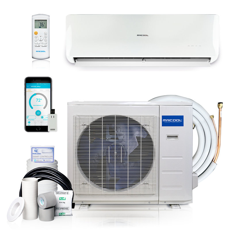Mrcool Olympus Hyper 24 000 Btu Energy Star Ductless Mini Split Air Conditioner With Heater And Remote Wifi Control Wayfair