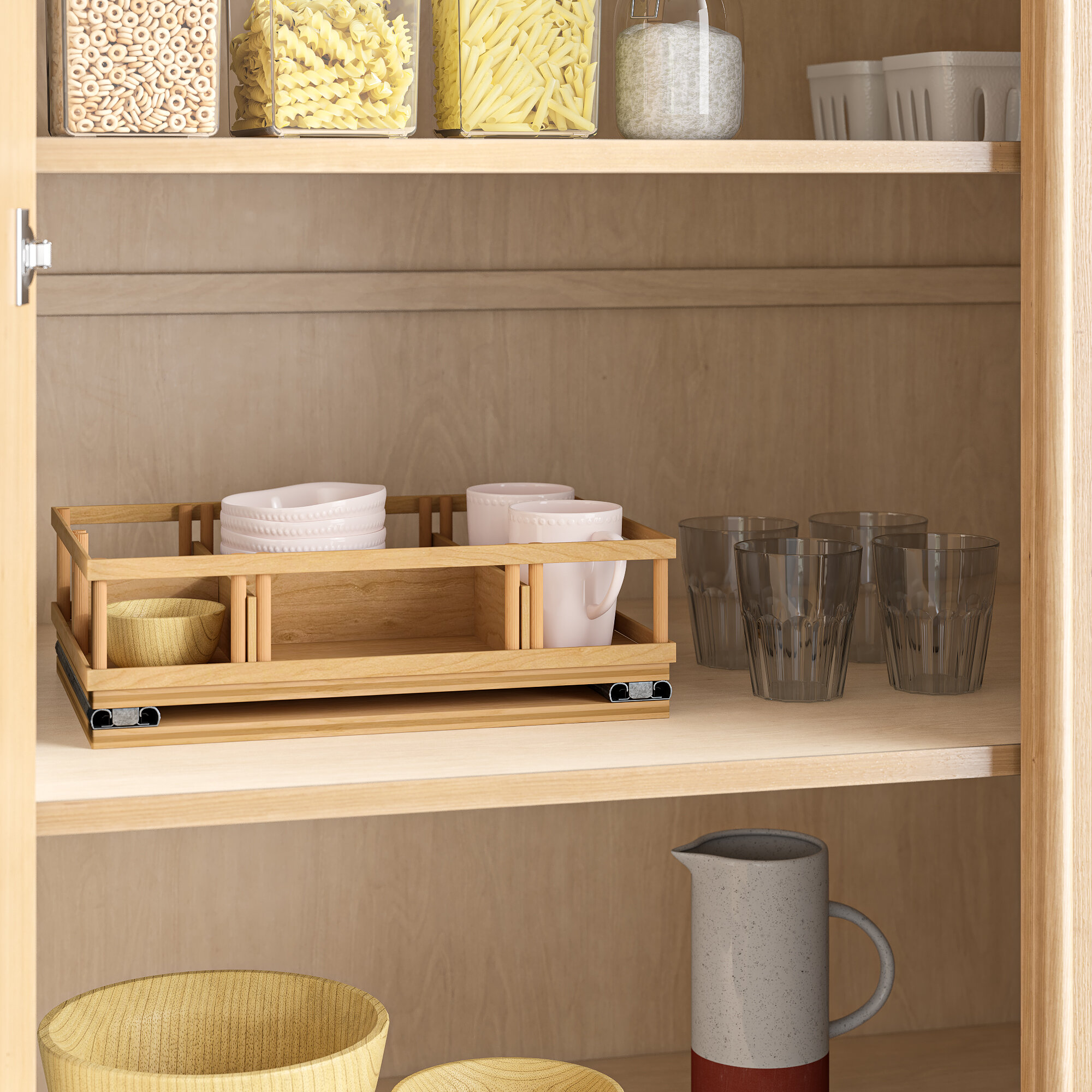 Project Tidy Baron Upper Cabinet Spice Rack Caddy Large Pull Out