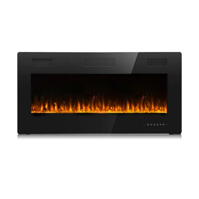Orren Ellis Aishe Recessed Wall Mounted Electric Fireplace  Size: 18.11" H x 36" W x 3.86" D