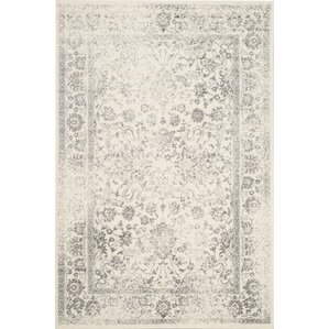 Ivory and silver area rug