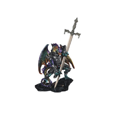 Dragon with Armor and Sword Figurine Trinx
