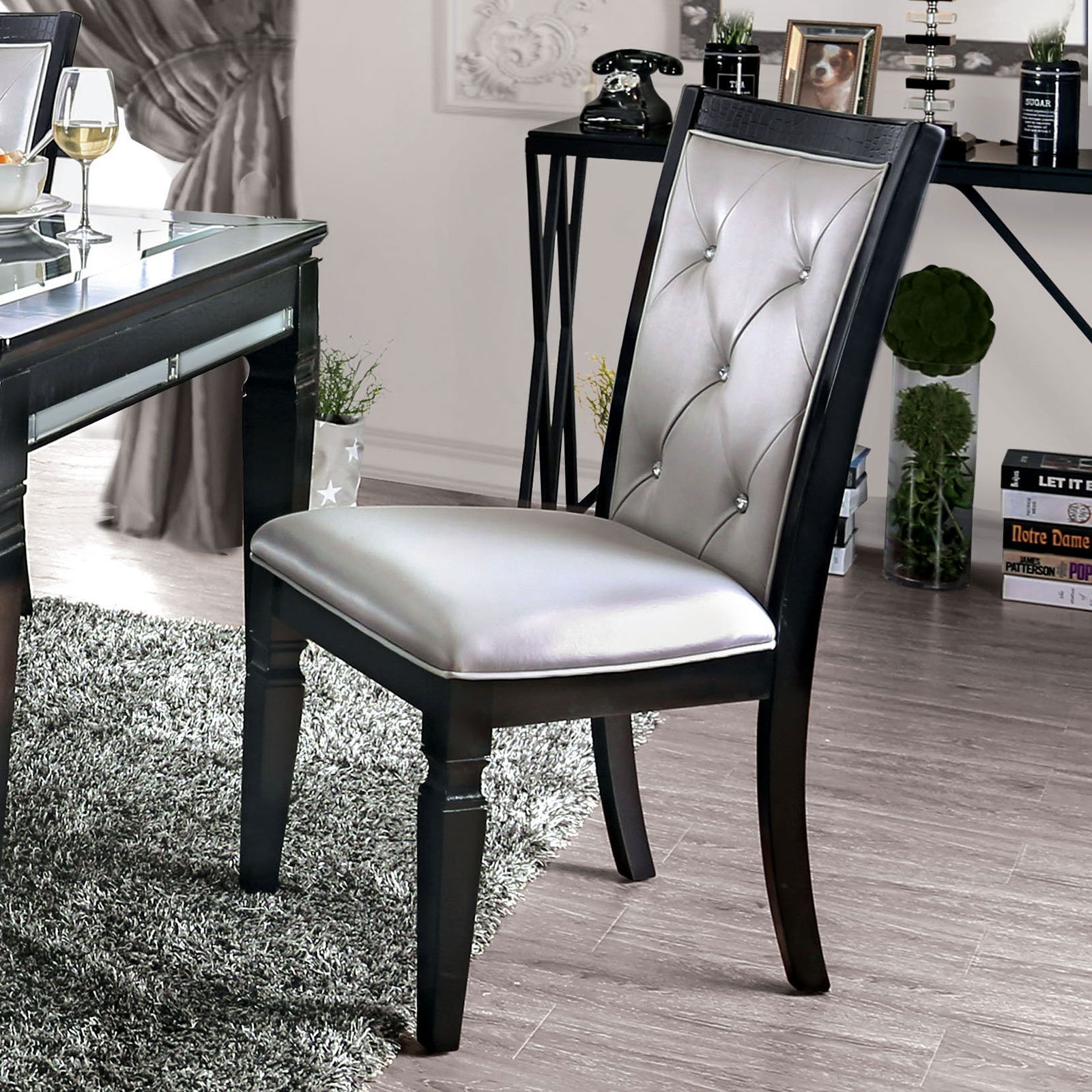 silver dining chairs set of 4