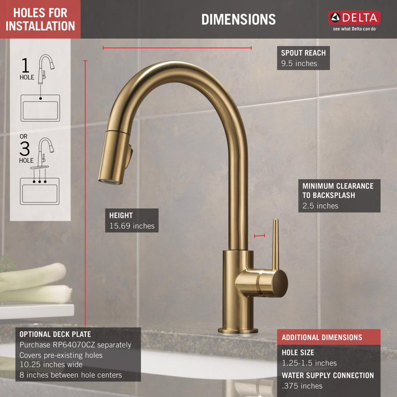 9159 Cz Dst Bl Dst Ar Dst Delta Trinsic Pull Down Single Handle