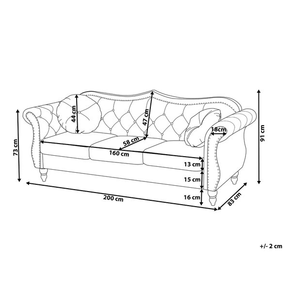 Mercer41 3 Seater Chesterfield Sofa | Wayfair.co.uk