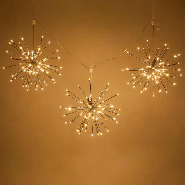 String of 3 LED Twinkle Light Starburst Branches Lighting by The Holiday Aisle