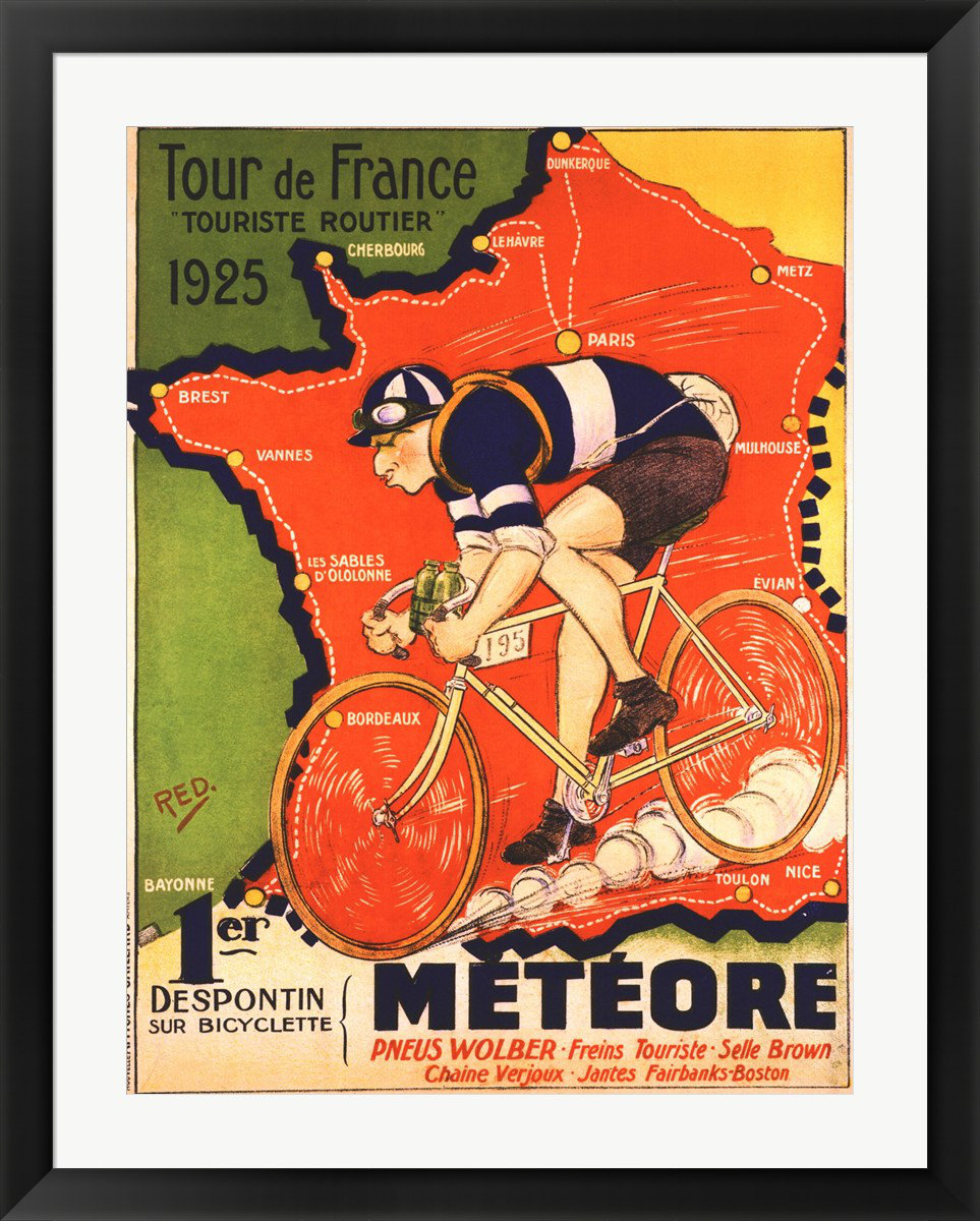 Evive Designs Tour de France 1925 by Red Framed Vintage ... Return unwanted items to wayfair by following the returns policy.