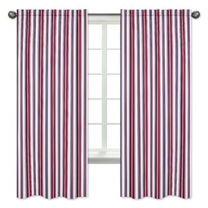 Nautical Nights Stripe Window Curtain Panels (Set of 2)