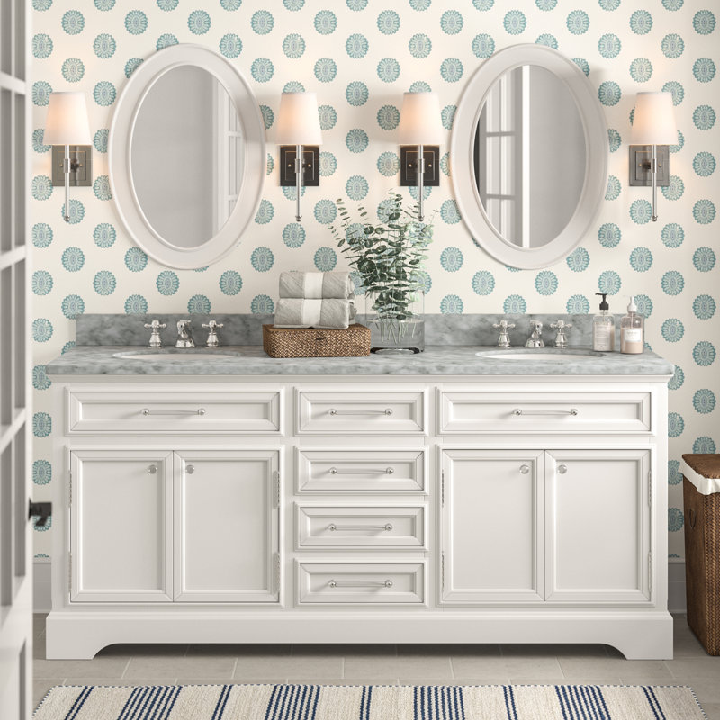 Three Posts™ Bergin 72" Double Bathroom Vanity Set with ...