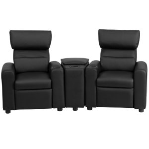 Kids Leather Recliner with Storage Compartment and Cup Holder