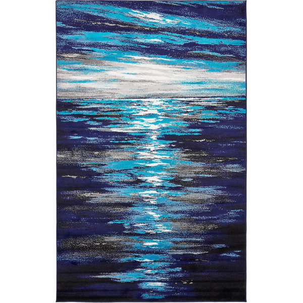 Sidney Navy Blue Area Rug by Wrought Studio