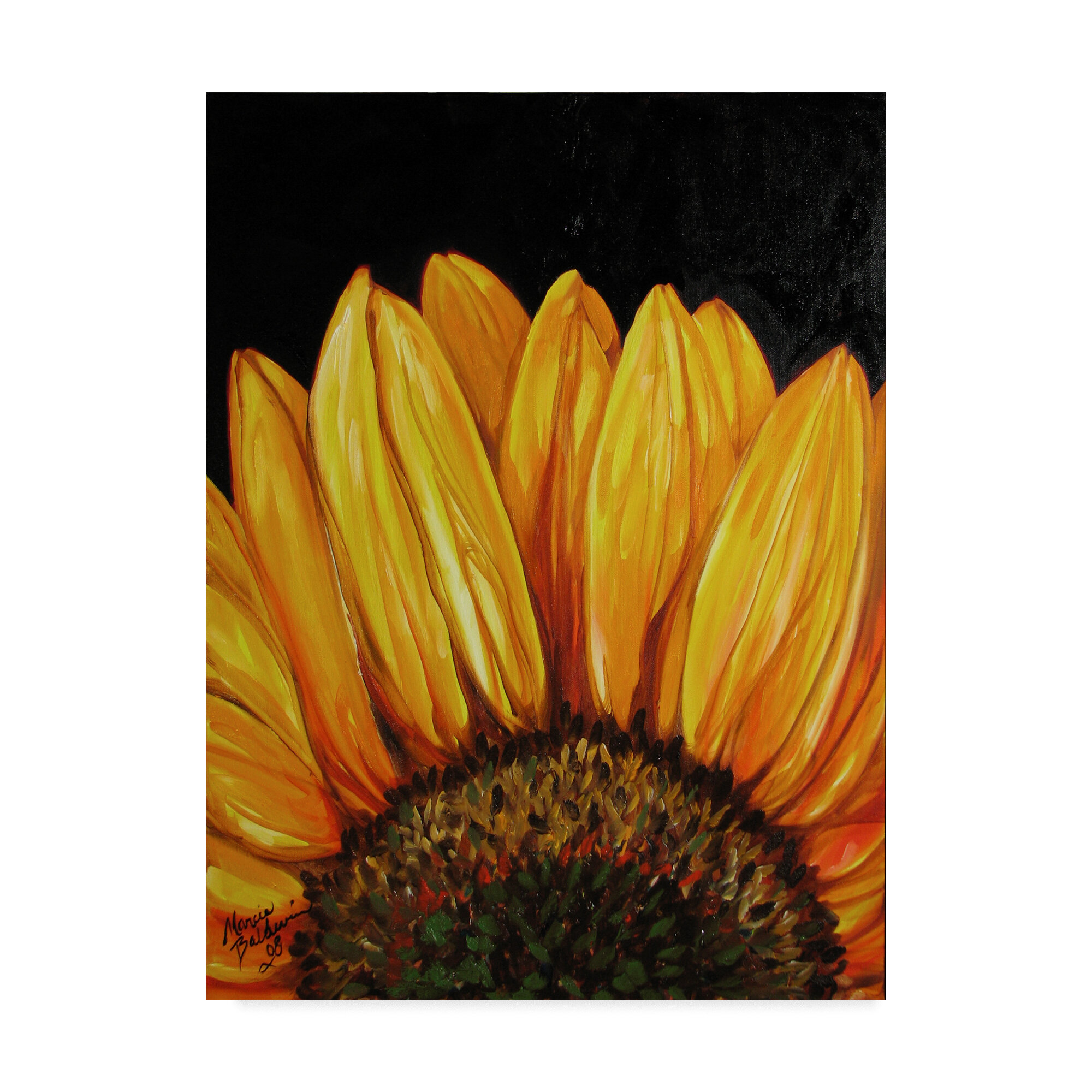 Trademark Art Sunflower Acrylic Painting Print On Wrapped Canvas