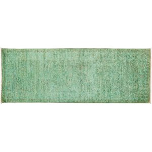 One-of-a-Kind Vibrance Hand-Knotted Green Area Rug