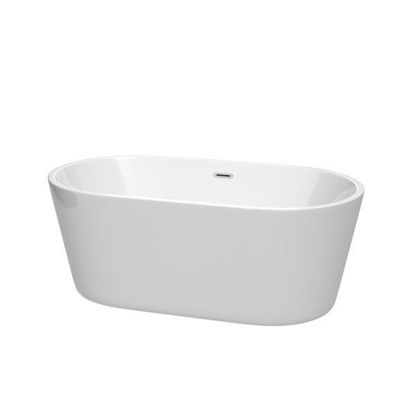 Carissa 60 x 32 Freestanding Soaking Bathtub by Wyndham Collection